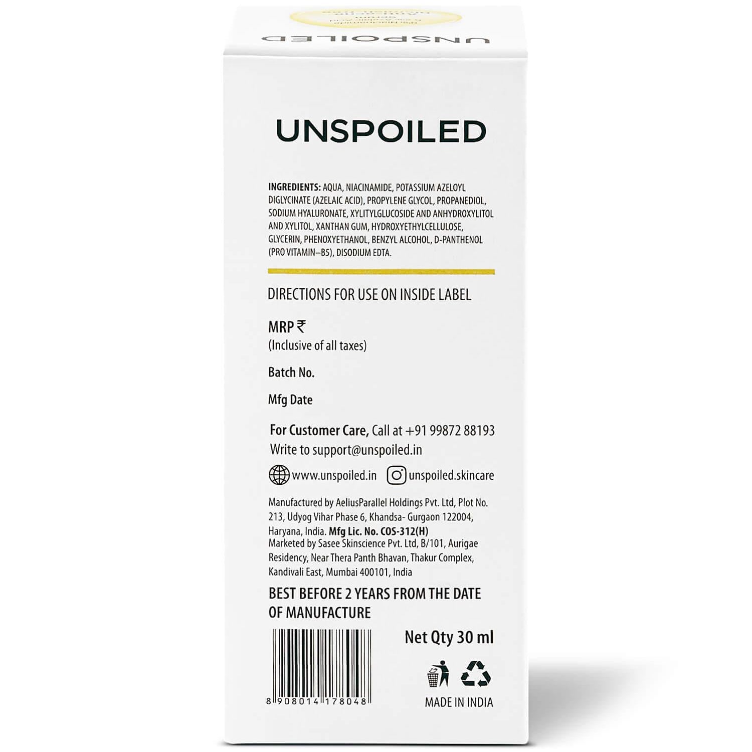 Anti-acne Blemish-free Face Serum 8% Niacinamide & 2% Azelaic Acid