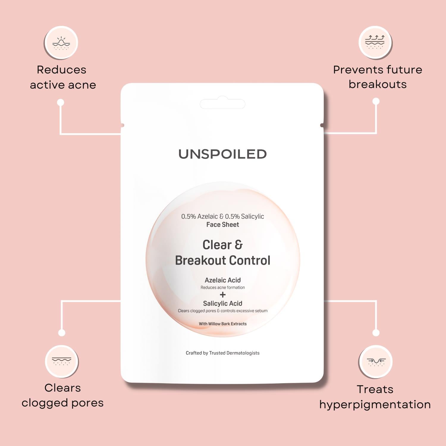 Clear & Breakout Control  Face sheet Mask 0.5% Azelaic & 0.5% Salicylic